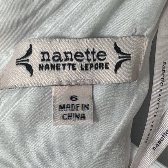 Nanette Lepore Size 6 Tweed Dress Blue Multicolor Metallic Short Sleeve Zip Back - Picture 5 of 9